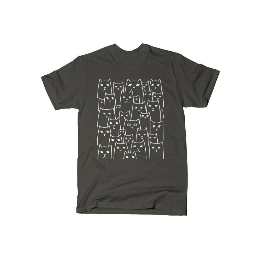 Snorg Tees Mens Grey Suspicious Cats Graphic Tee